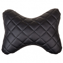 Подушка на подголовник SKYWAY кожа иск. перф. Черная (строчка Черная)